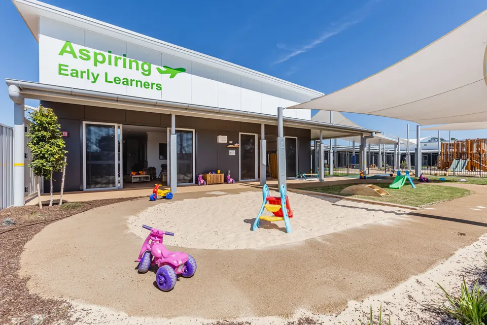 Modern childcare outdoor facilities and play areas